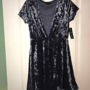 Velvet fit & flare dress